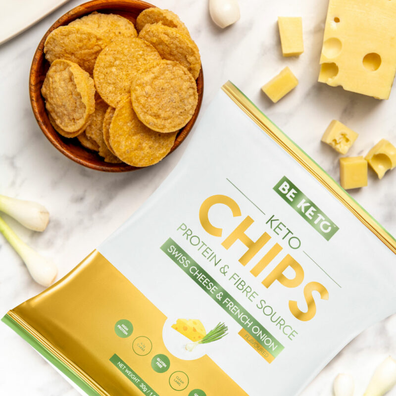 Chips Keto – Queso Suizo y Cebolleta Francesa 30g