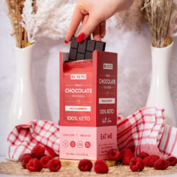 Chocolate keto vegano con mct – frambuesa silvestre 80g