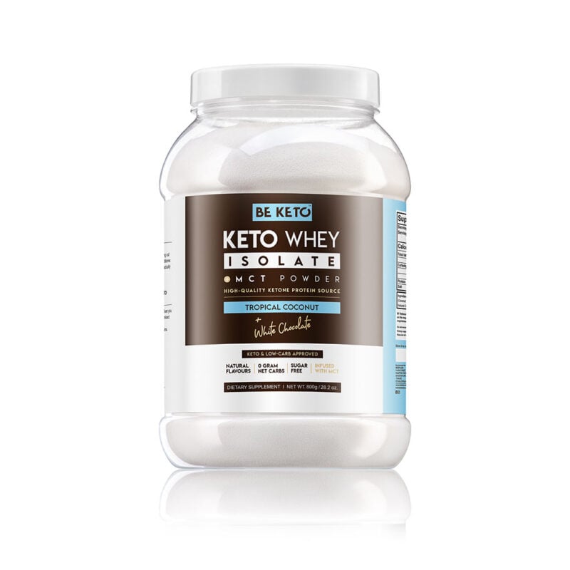 Proteína keto con mct – coco y chocolate blanco 800g