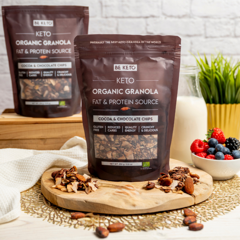 Granola keto bio – cacao y chocolate 250g