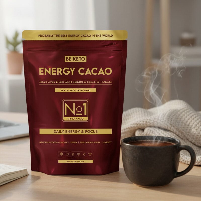 Cacao ceremonial – energy (aceite mct & lion's mane & cordyceps) – canela & cardamomo 250g