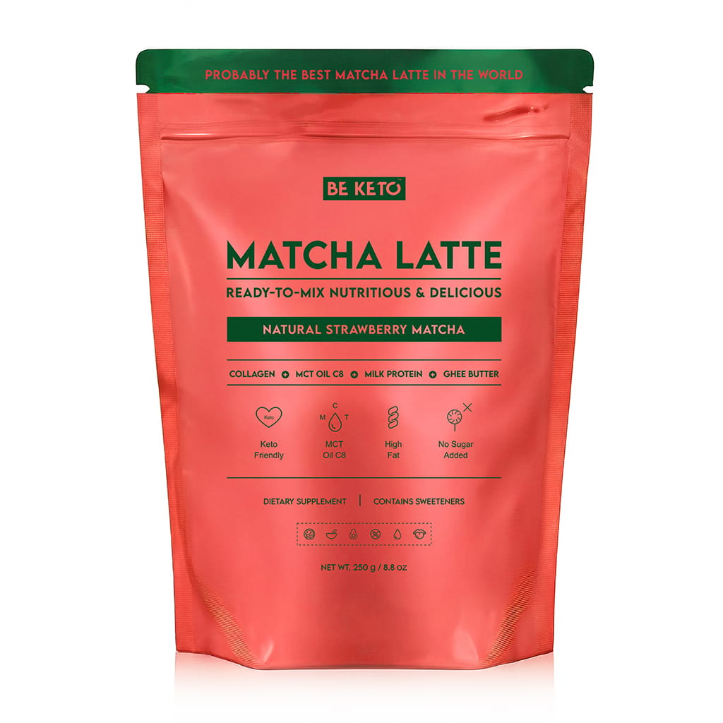 Matcha Latte (Aceite MCT C8 & Colágeno & Ghee) – Fresa Natural 250g
