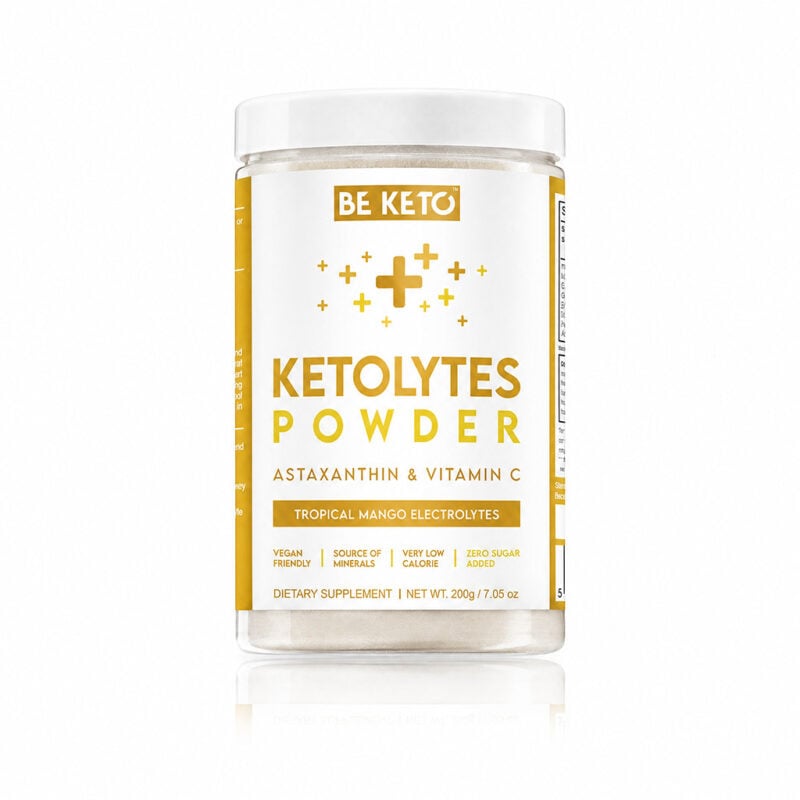 Packshot - Ketolytes tropical mango Electrolitos ketolytes en polvo – mango tropical 200g
