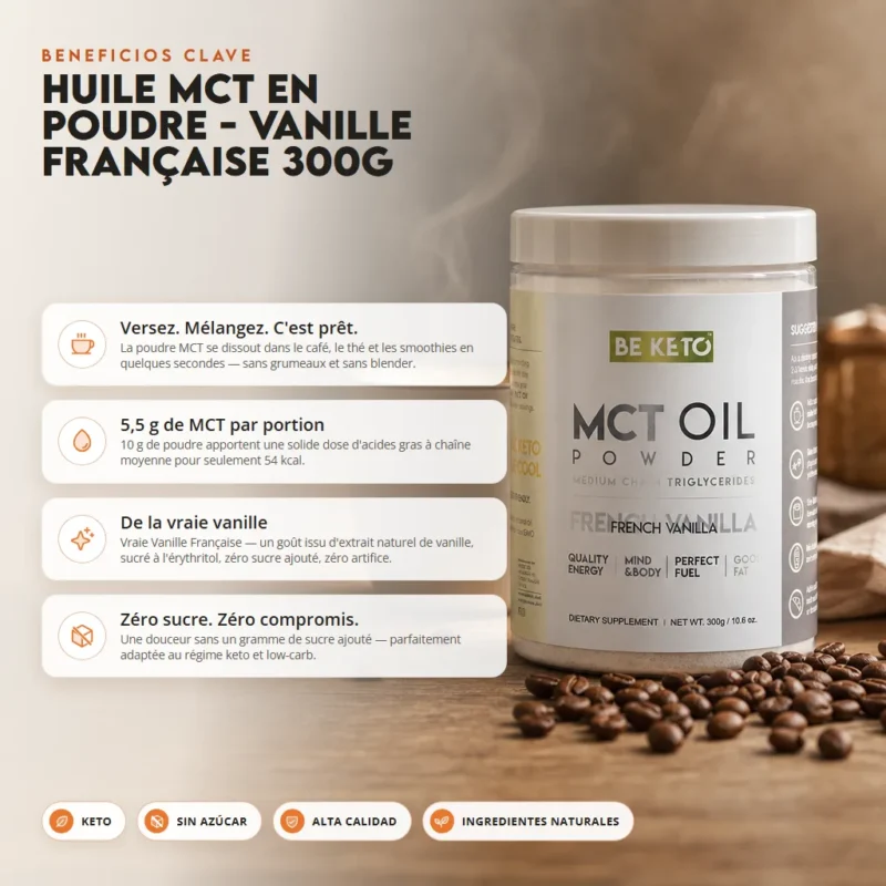 Aceite mct en polvo – vainilla francesa 300g