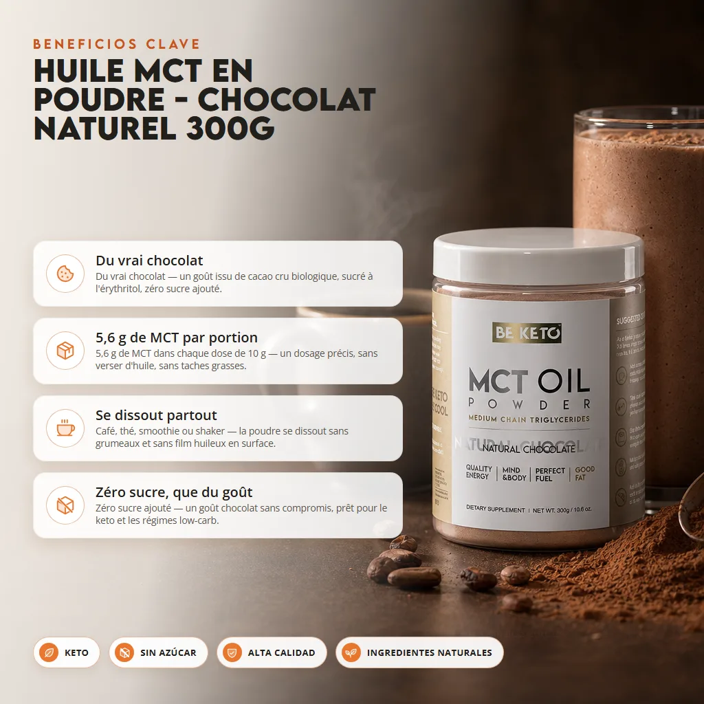 Aceite MCT en Polvo – Chocolate Natural 300g