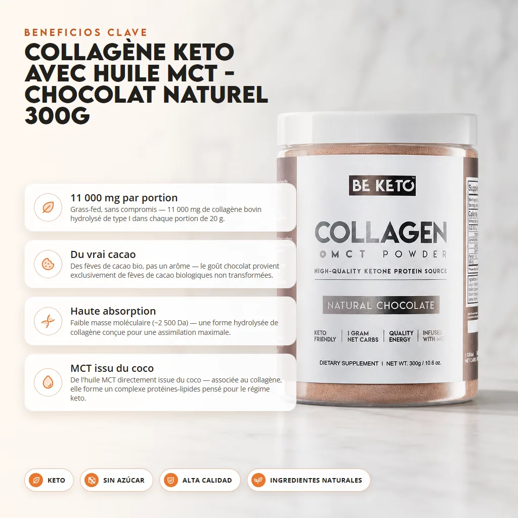 Colágeno Keto con MCT – Chocolate Natural 300g