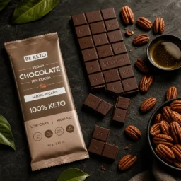 Chocolate Keto Vegano con MCT – Pecana 80g – Lifestyle 2 Chocolate keto vegano con mct – pecana 80g