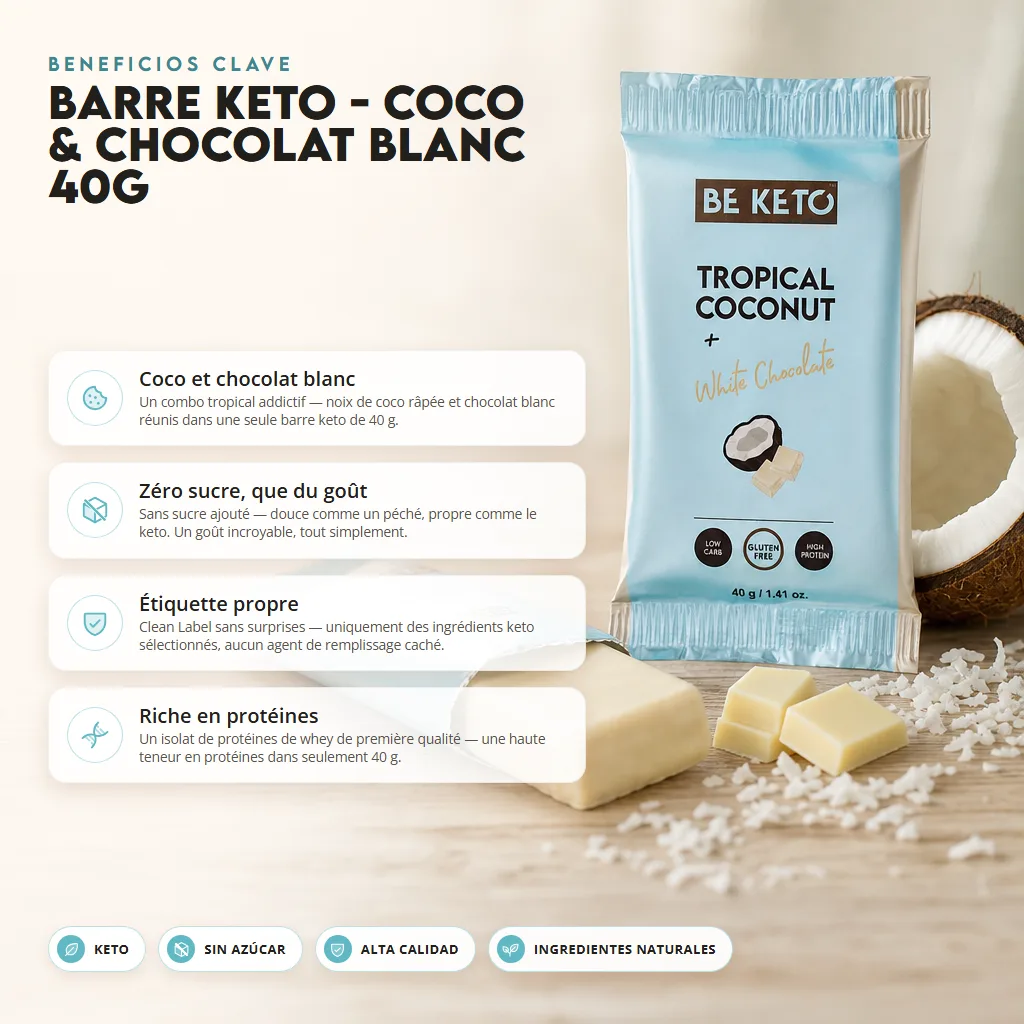 Barrita Keto – Coco y Chocolate Blanco 40g