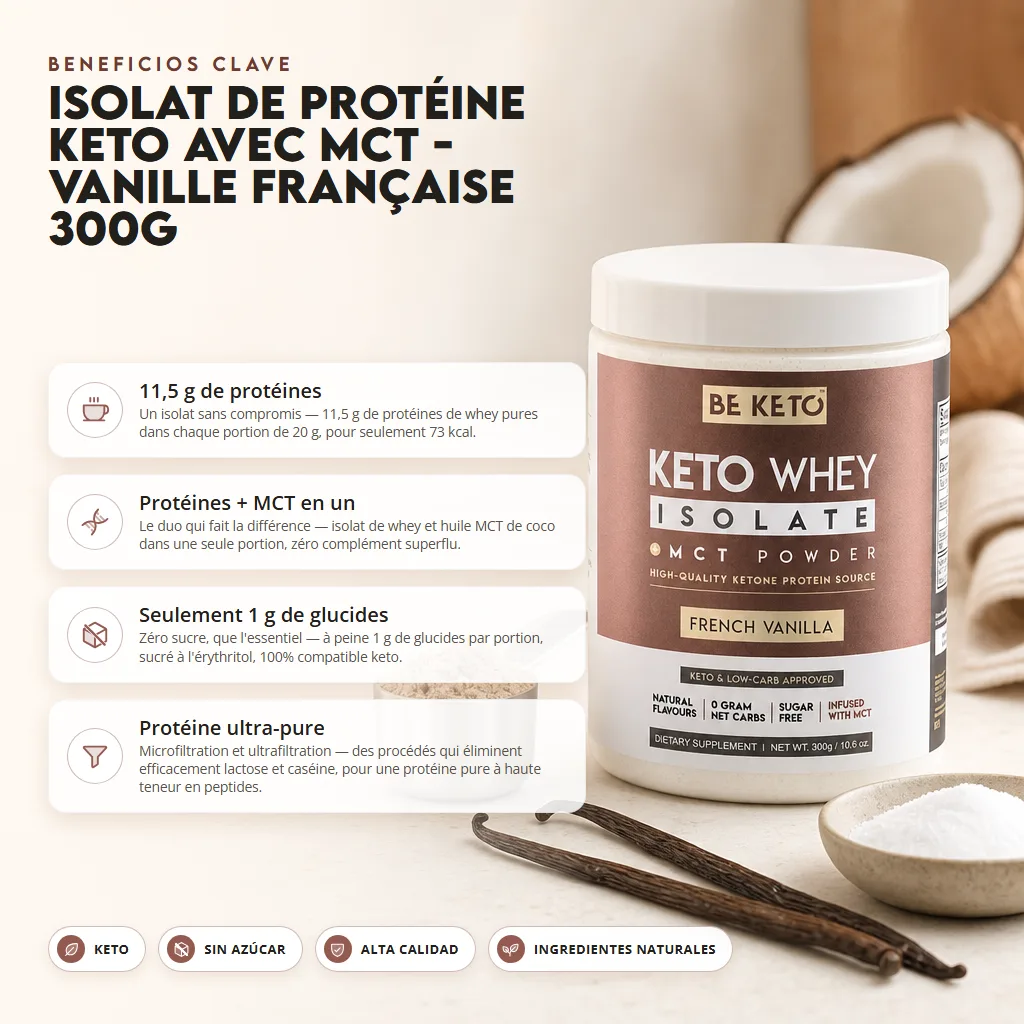 Proteína Keto con MCT – Vainilla Francesa 300g