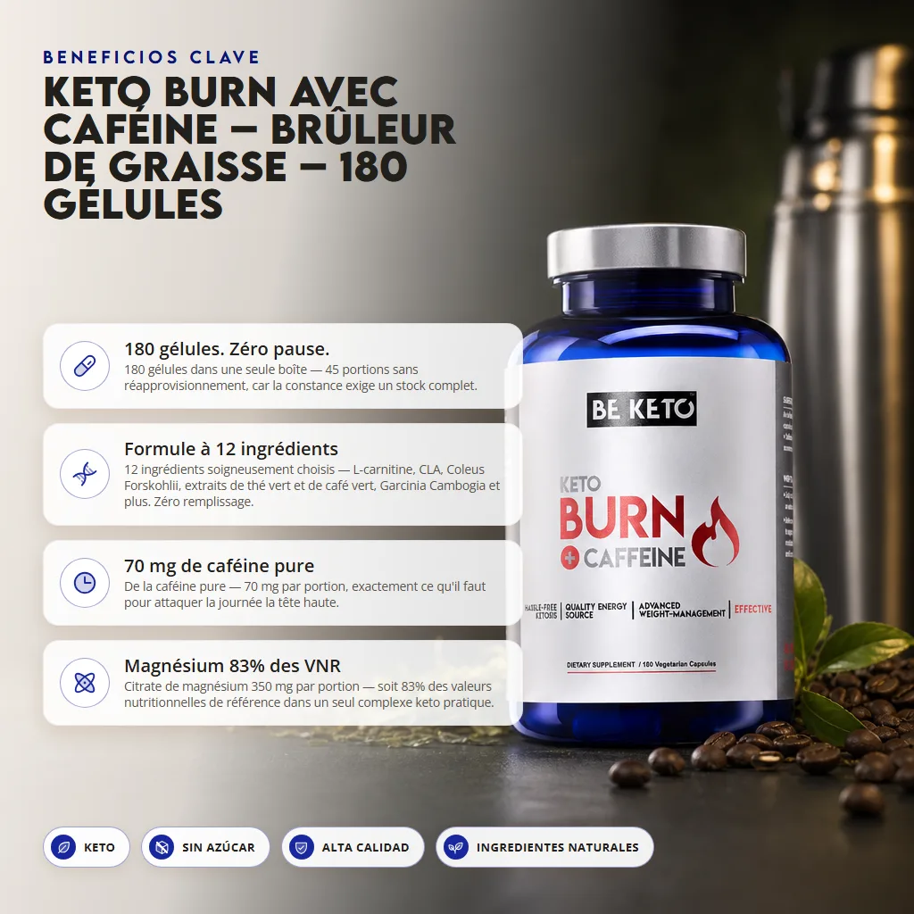 Quema Grasa Keto Burn con Cafeína – 180 cápsulas