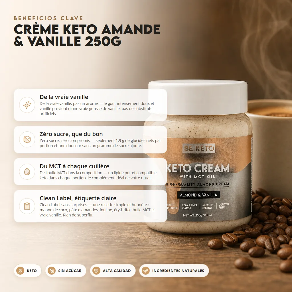 Crema Keto™ Almendra y Vainilla 250g