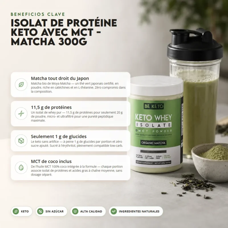 Proteína keto con mct – matcha 300g