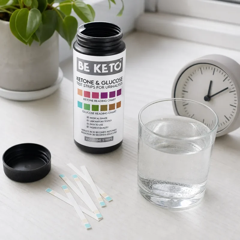 Tiras reactivas para glucosa y cetonas en orina 100uds.