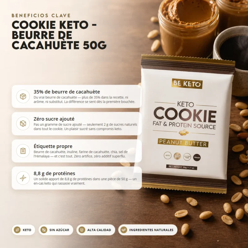 Galleta keto – mantequilla de cacahuete 50g