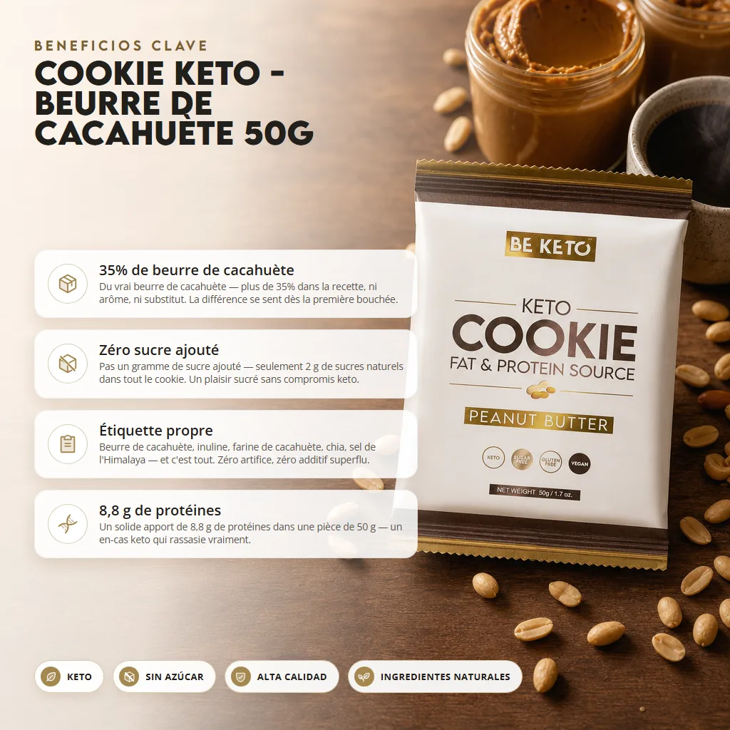 Galleta Keto – Mantequilla de Cacahuete 50g