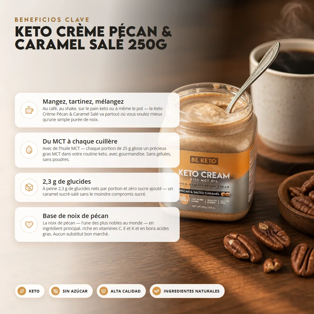 Crema keto™ pecana y caramelo salado 250g