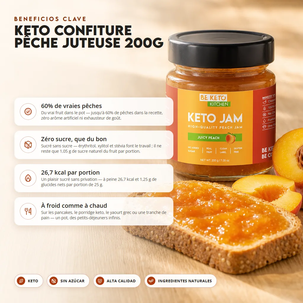 Mermelada Keto™ Melocotón Jugoso 200g