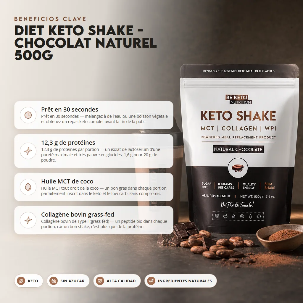 Batidos Keto Diet – Chocolate Natural 500g