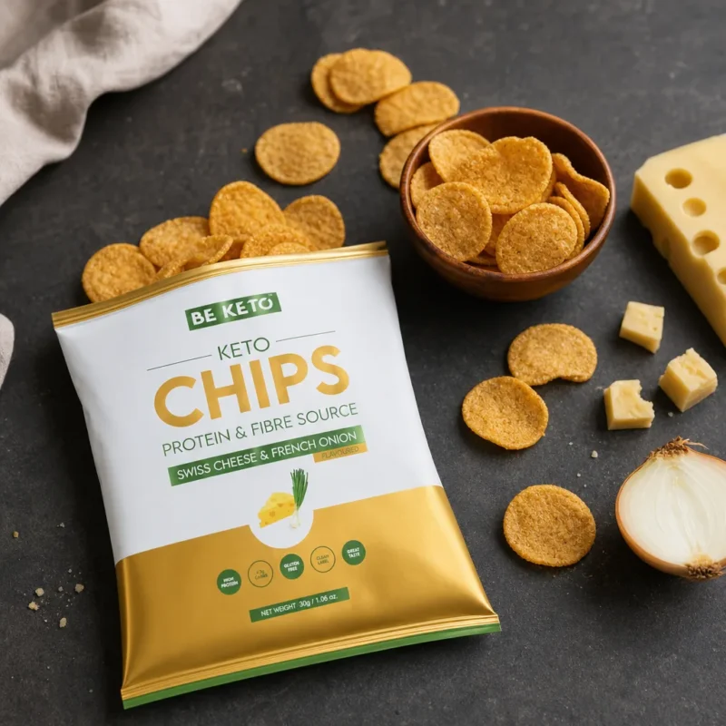 Chips keto – queso suizo y cebolleta francesa 30g