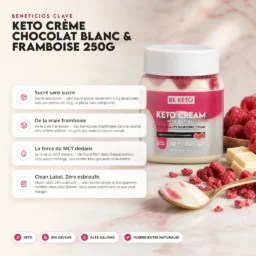 Crema keto™ chocolate blanco y frambuesa 250g