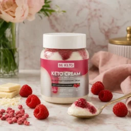 Crema keto™ chocolate blanco y frambuesa 250g
