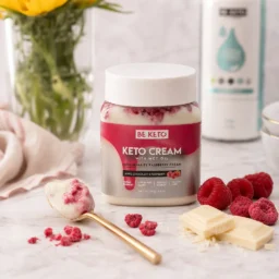 Crema keto™ chocolate blanco y frambuesa 250g