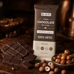Chocolate keto vegano con mct – avellana caramelizada 80g