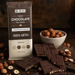 Chocolate keto vegano con mct – avellana caramelizada 80g