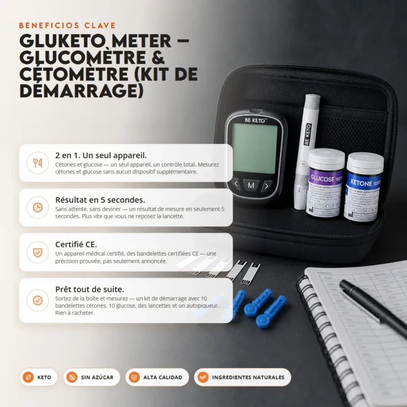 Gluketo meter – medidor de glucosa y cetonas (kit de inicio)