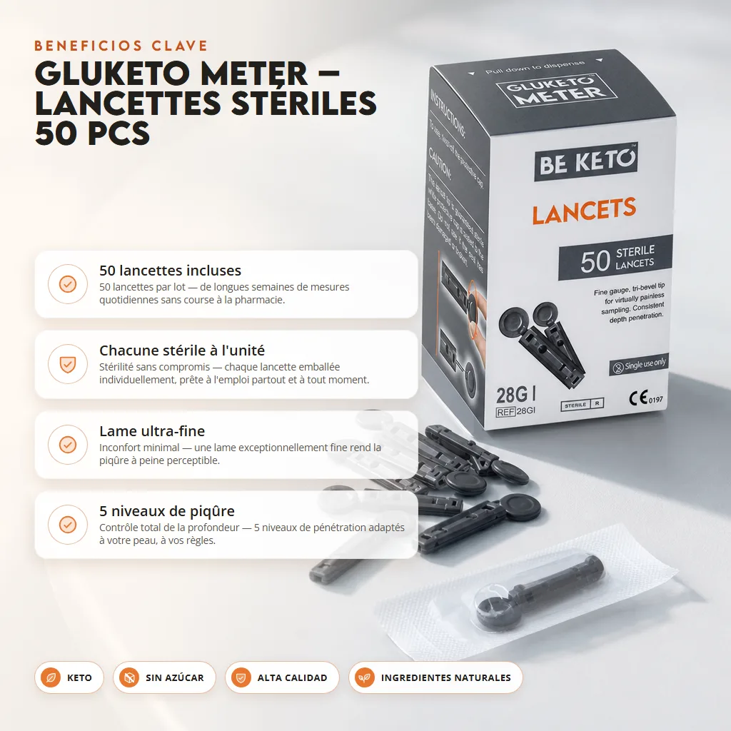 GluKeto Meter – Lancetas Estériles 50uds.