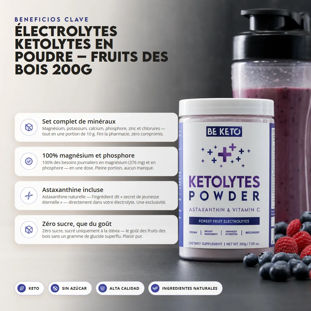 Electrolitos Ketolytes en Polvo – Frutos del Bosque 200g