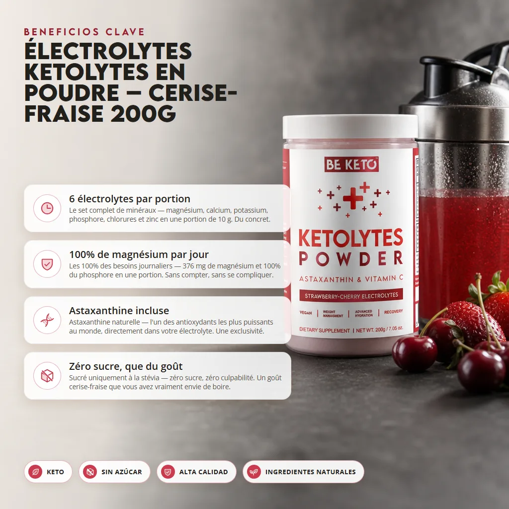 Electrolitos Ketolytes en Polvo – Cereza-Fresa 200g