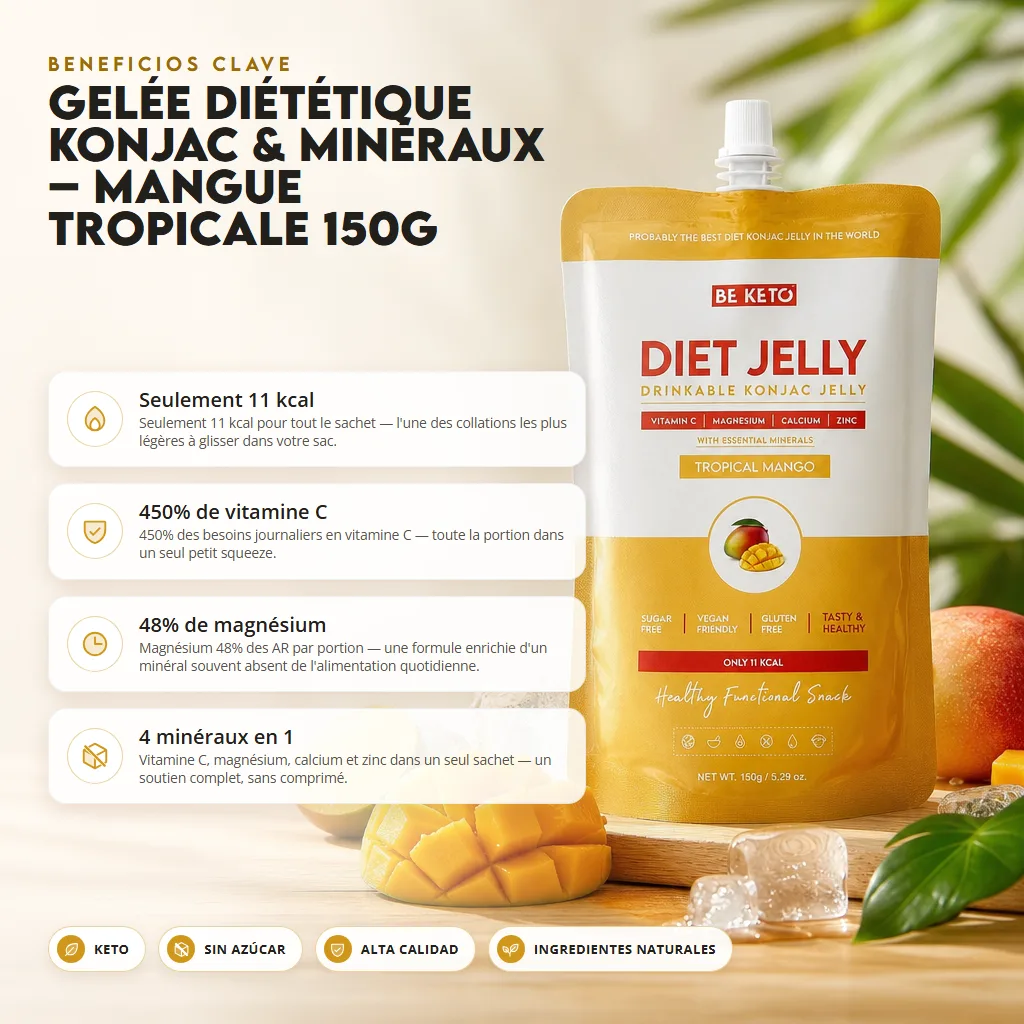 Gelatina Konjac & Minerales – Mango Tropical 150g