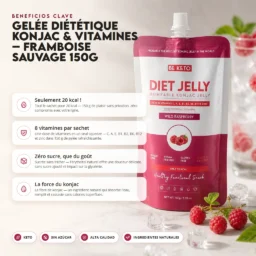 Gelatina Dietética Konjac & Vitaminas – Frambuesa Silvestre 150g – Benefit Gelatina dietética konjac & vitaminas – frambuesa silvestre 150g