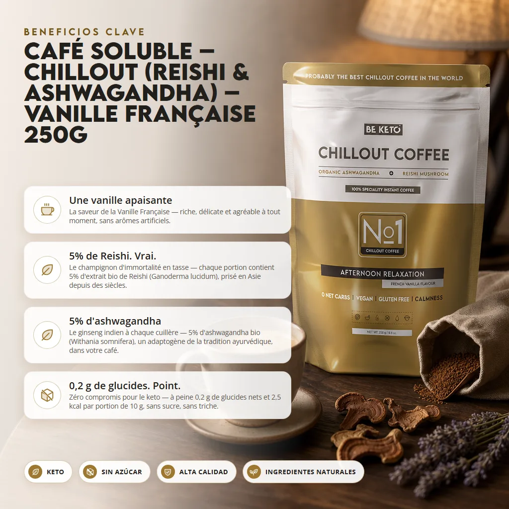 Café con Adaptógenos – Chillout (Reishi y Ashwagandha) – Vainilla Francesa 250g