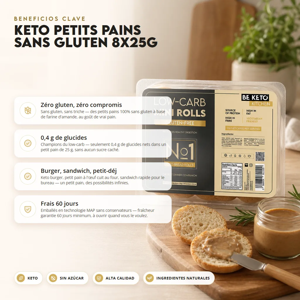 Panecillos Keto Sin Gluten 8x25g