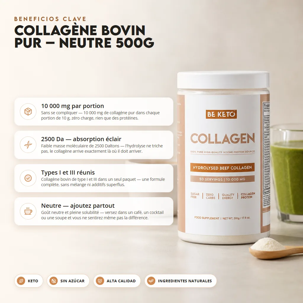 Colágeno bovino puro – sin sabor 500g