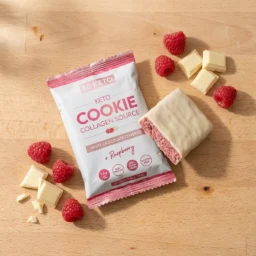 Galleta keto – chocolate blanco y frambuesa 40g