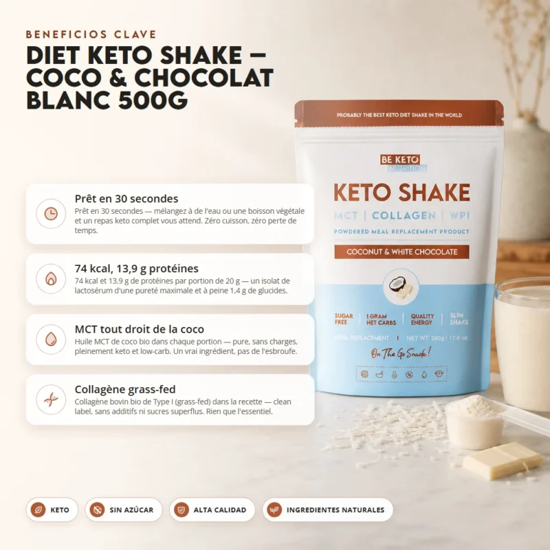 Batidos keto diet – coco y chocolate blanco 500g