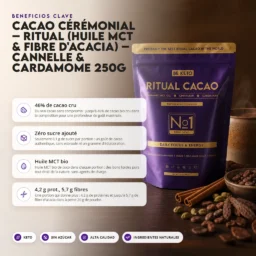 Cacao ceremonial – ritual (aceite mct & fibra de acacia) – canela & cardamomo 250g