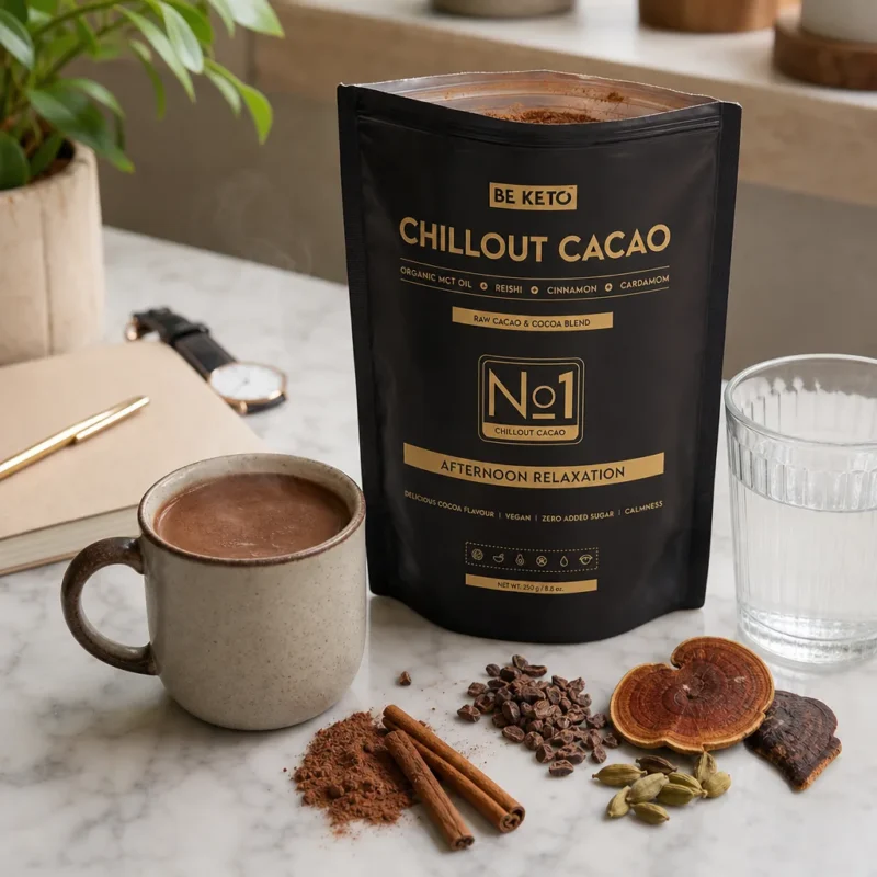 Cacao Ceremonial – Chillout (Aceite MCT & Reishi) – Canela & Cardamomo 250g – Lifestyle 1 Cacao ceremonial – chillout (aceite mct & reishi) – canela & cardamomo 250g