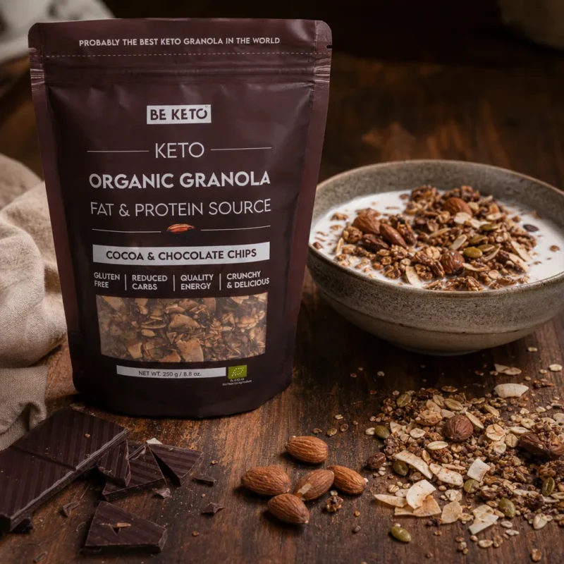 Granola keto bio – cacao y chocolate 250g