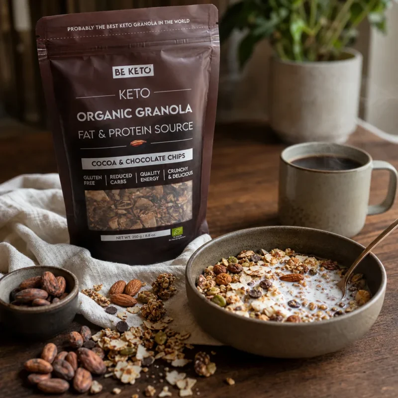 Granola keto bio – cacao y chocolate 250g