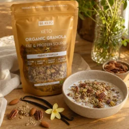 Granola Keto BIO – Vainilla Francesa 250g – Lifestyle 1 Granola keto bio – vainilla francesa 250g