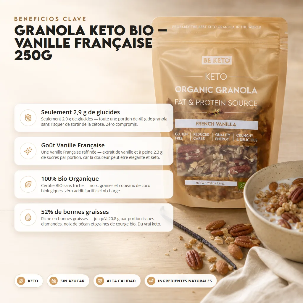 Granola Keto BIO – Vainilla Francesa 250g