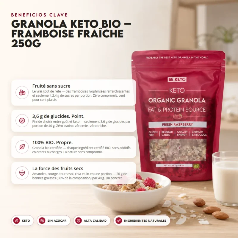 Granola keto bio – frambuesa fresca 250g