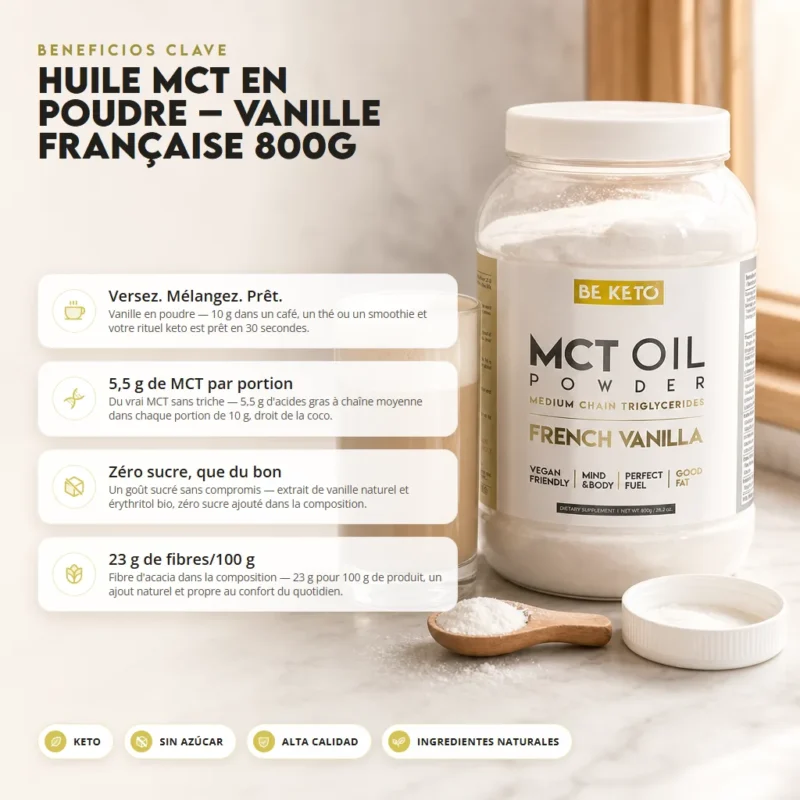 Aceite mct en polvo – vainilla francesa 800g