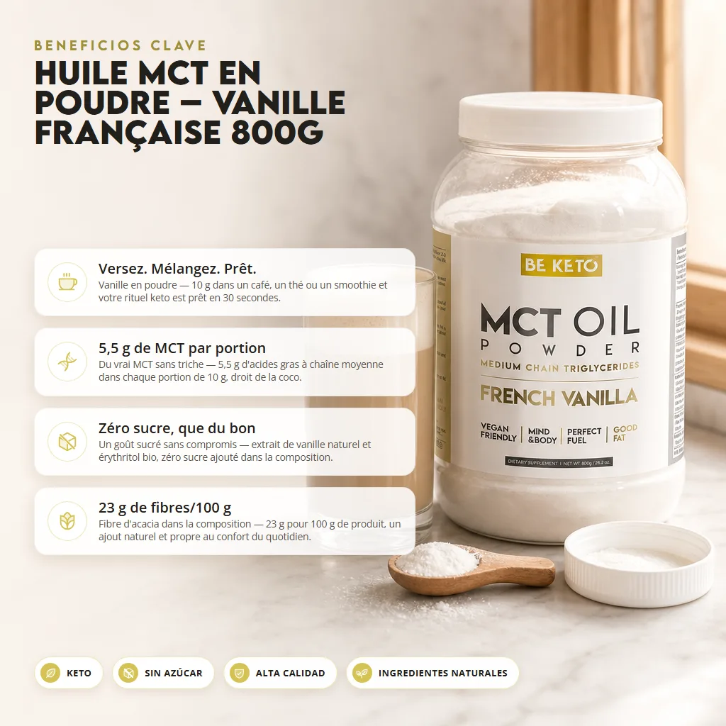Aceite MCT en Polvo – Vainilla Francesa 800g