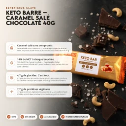 Barrita keto – caramelo salado con chocolate 40g