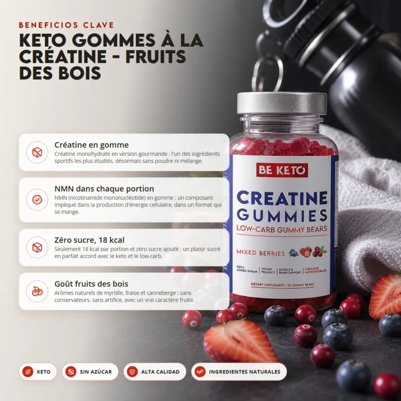 Gominolas keto con creatina – frutos del bosque